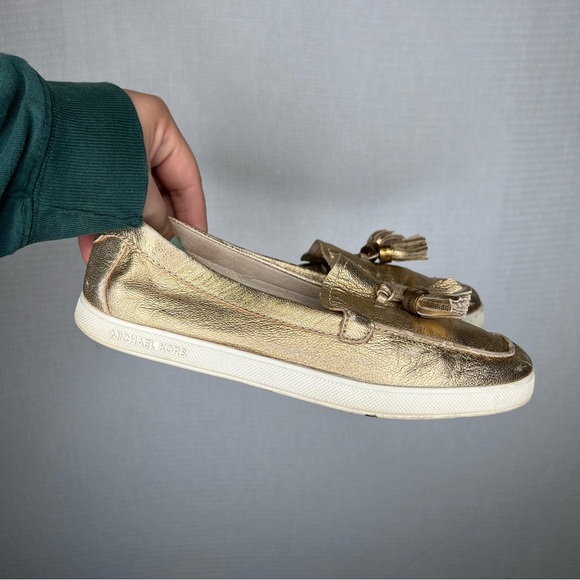Michael Kors Gold Tassel Loafers - Picture 4 of 7